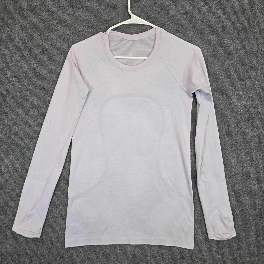 Lululemon Swiftly Tech Long Sleeve Women 4 Lavender Seamless Thumbhole Shirt